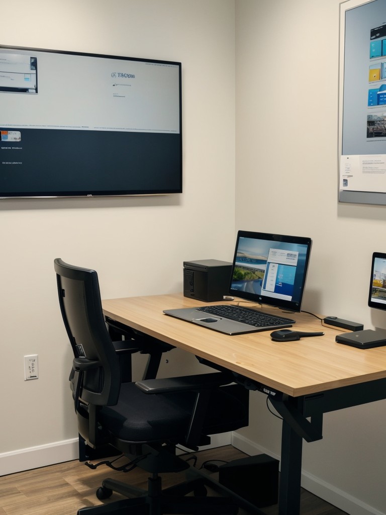 Creating a smart home office set up with adjustable standing desks, ergonomic chairs, and smart plugs to easily manage and control electronic devices like printers and monitors.