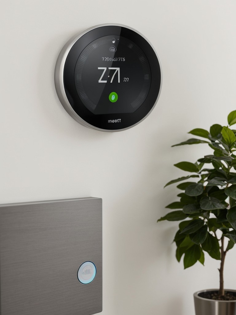 Implementing smart thermostats to regulate energy usage and maintain optimal indoor temperatures, ensuring energy efficiency and cost savings.