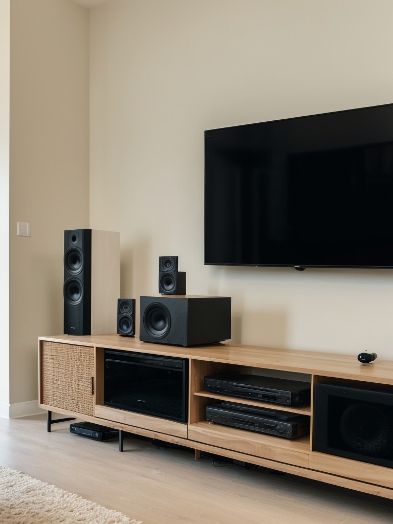 Setting up a smart entertainment system with voice-controlled TVs, speakers, and smart streaming devices for a seamless and immersive media experience.