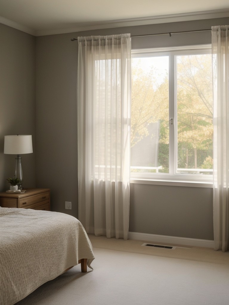 Embrace natural light by opting for sheer curtains or blinds that allow sunlight to filter in, giving the illusion of a larger space.