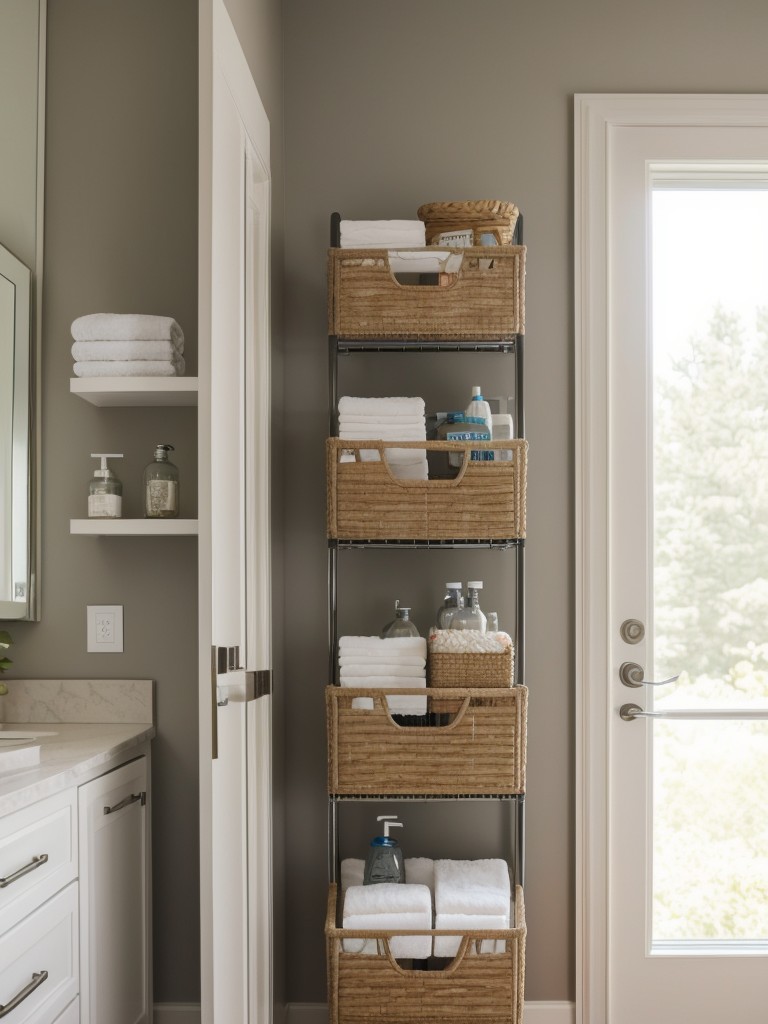 Consider using over-the-door storage racks or organizers in bedrooms, bathrooms, or pantries to maximize space.