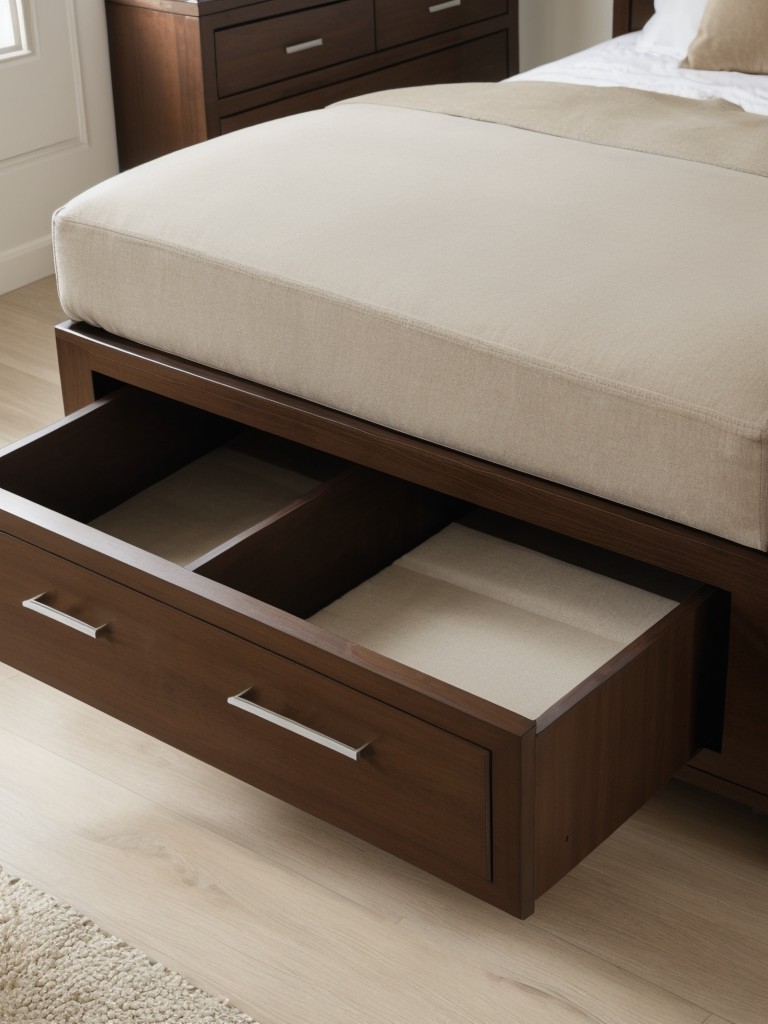 Invest in multifunctional furniture like ottomans with hidden storage compartments or beds with built-in drawers.