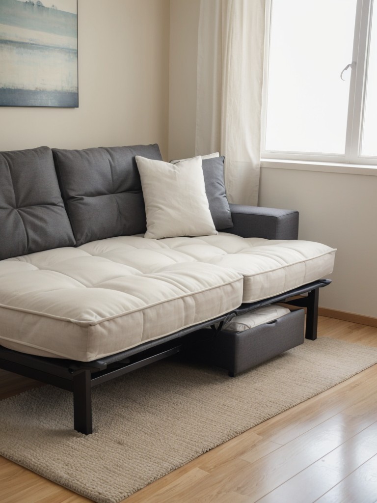 Multi-functional futons that can double as a sofa and a bed in small living spaces.