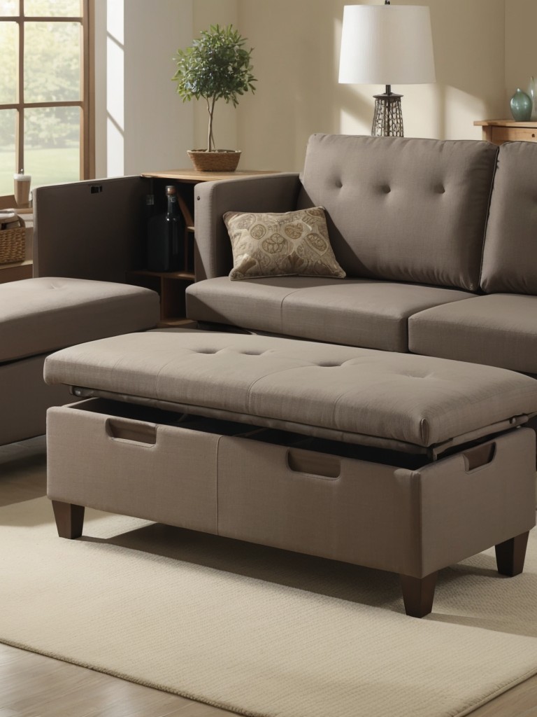 Multi-functional ottomans and storage benches for additional seating and hidden storage.