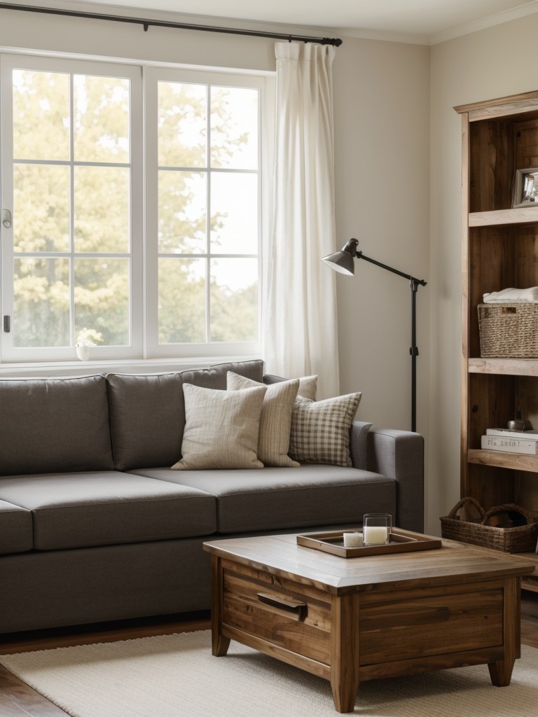 Opt for furniture pieces with built-in storage, such as ottomans, coffee tables, or platform beds.