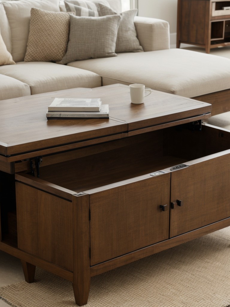 Opt for furniture pieces with hidden storage compartments, like side tables or media consoles.