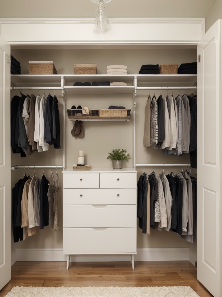 Use hanging organizers on closet doors or behind bedroom doors to store shoes, accessories, or small clothing items.