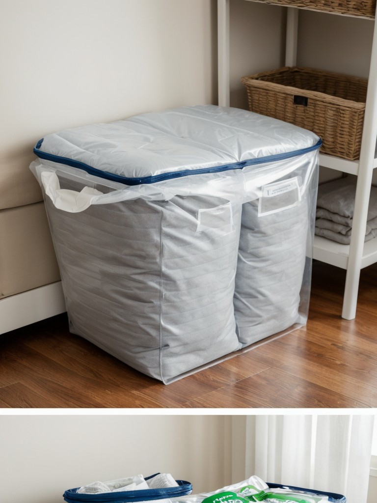 Consider using vacuum storage bags for items like bedding or clothing that are infrequently used.