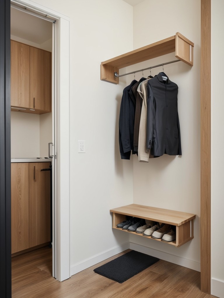 Install a wall-mounted bike rack to free up floor space in small apartments.