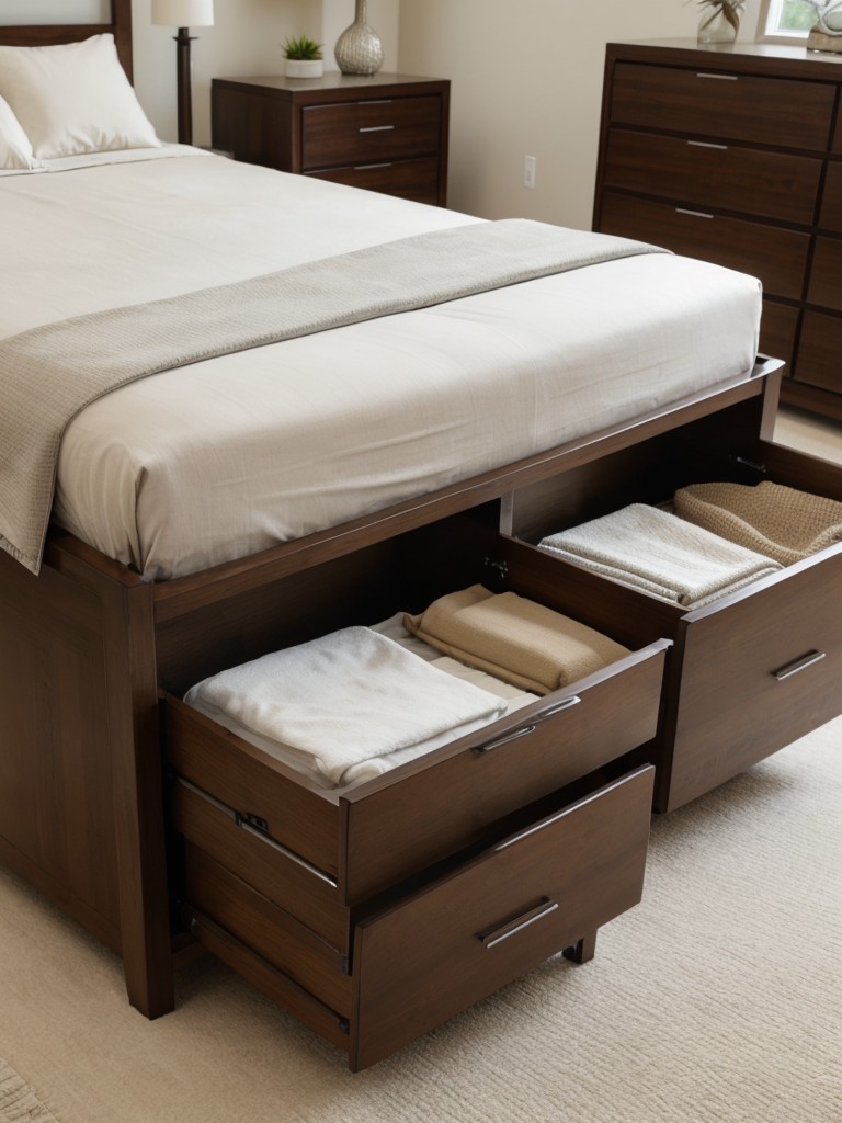 Invest in multifunctional furniture, like ottomans with hidden storage or beds with drawers underneath.