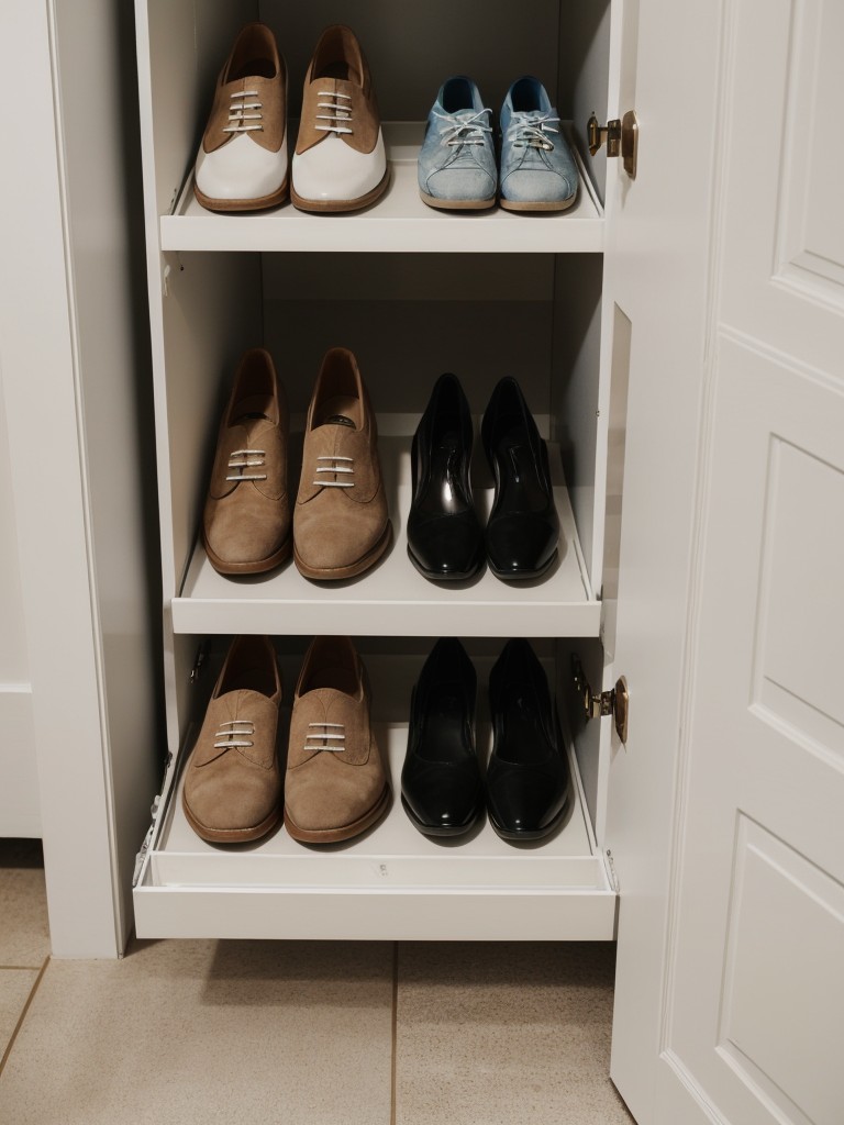 Use over-the-door organizers for shoes, accessories, or cleaning supplies.