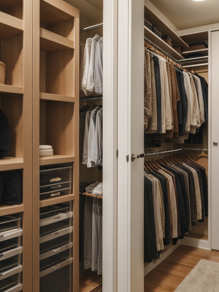 Use tension rods to create additional storage in closets or between walls.