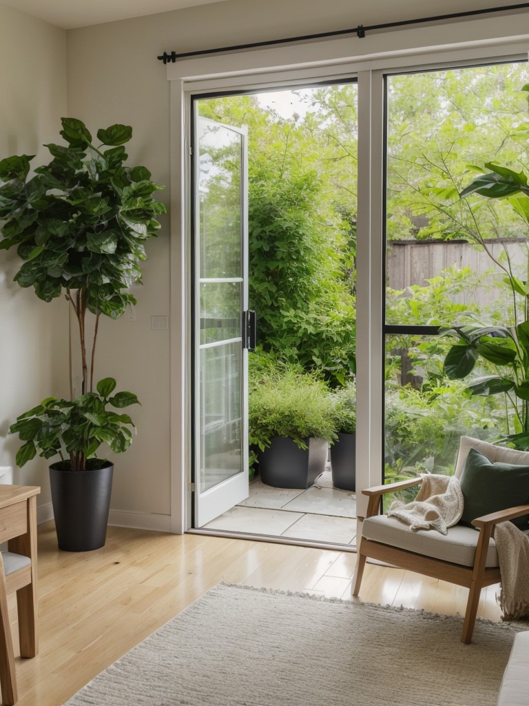Bring the outdoors in by incorporating plants and greenery throughout your apartment to create a fresh and natural ambiance.