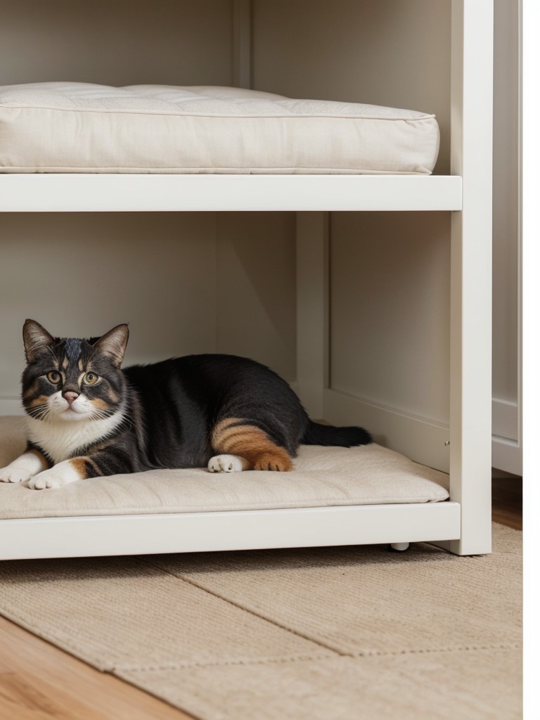 Incorporate pet-friendly accessories, such as a designated feeding area or a built-in pet bed, to create a functional and stylish space for your pets.