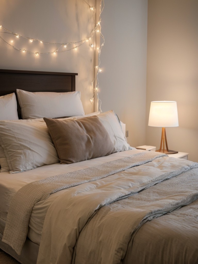Incorporate soft and dimmable lighting options, such as string lights or bedside table lamps, to create a romantic atmosphere in your bedroom.