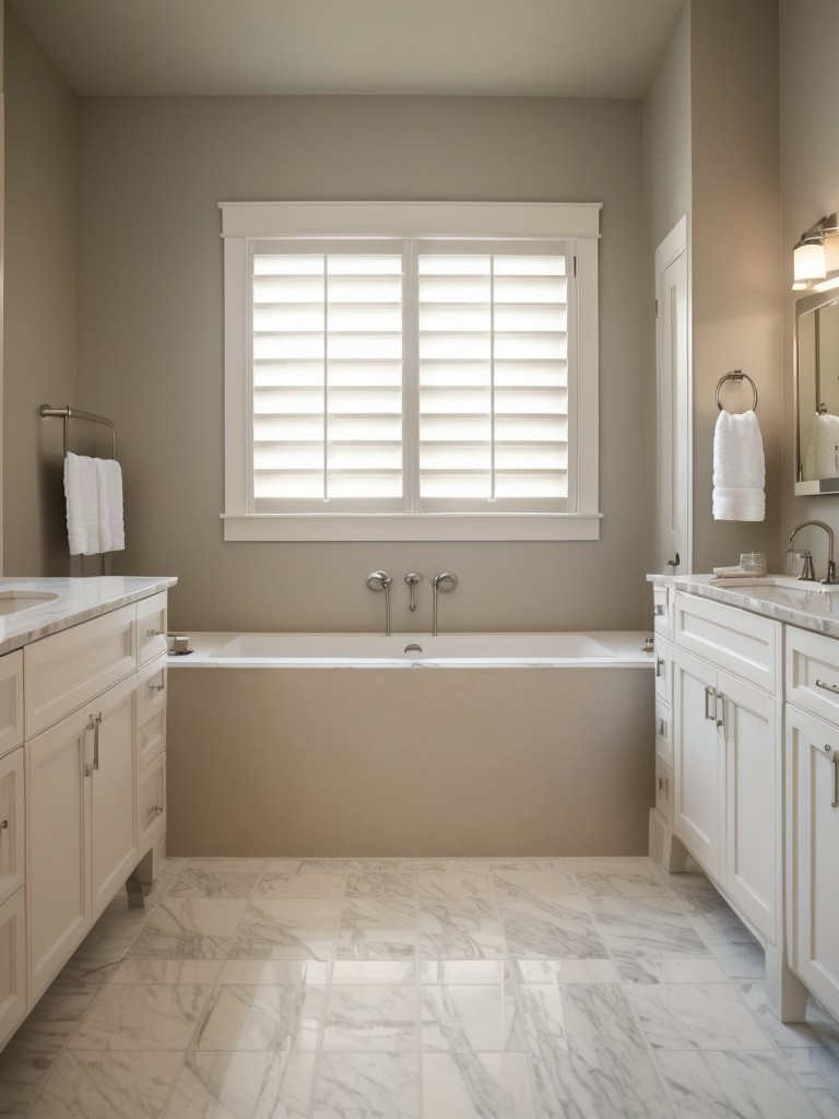 Keep your color palette light and neutral to create the illusion of a larger and more open bathroom area.