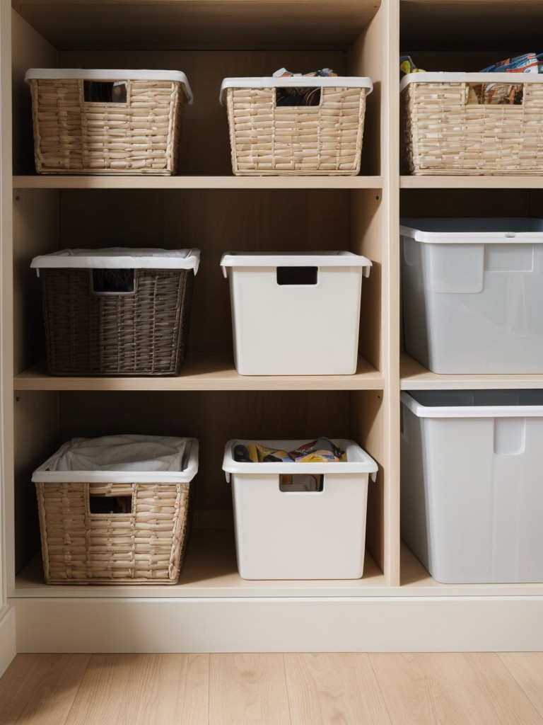 Opt for easily accessible and child-friendly storage solutions, like open shelves or labeled bins, to encourage tidiness and organization for your little ones.