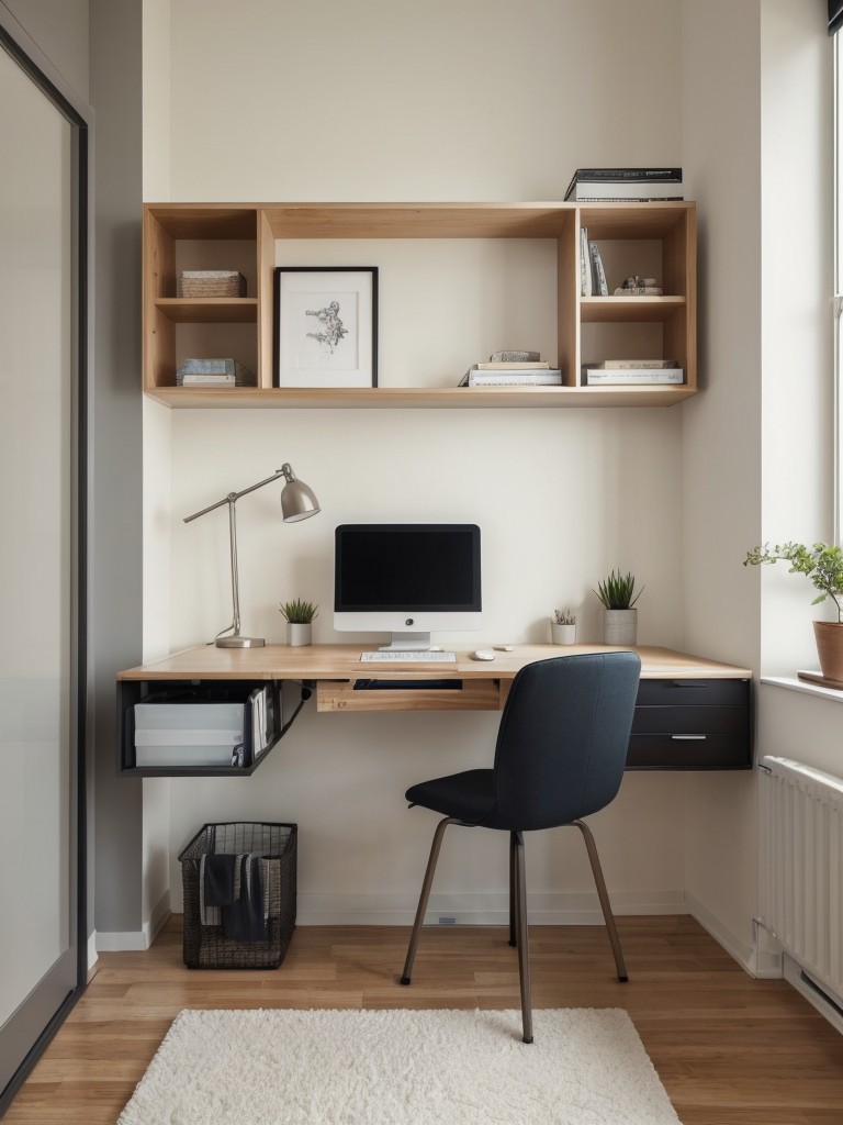 Utilize wall-mounted or foldable desk options to save space and create a functional workspace in a small apartment.
