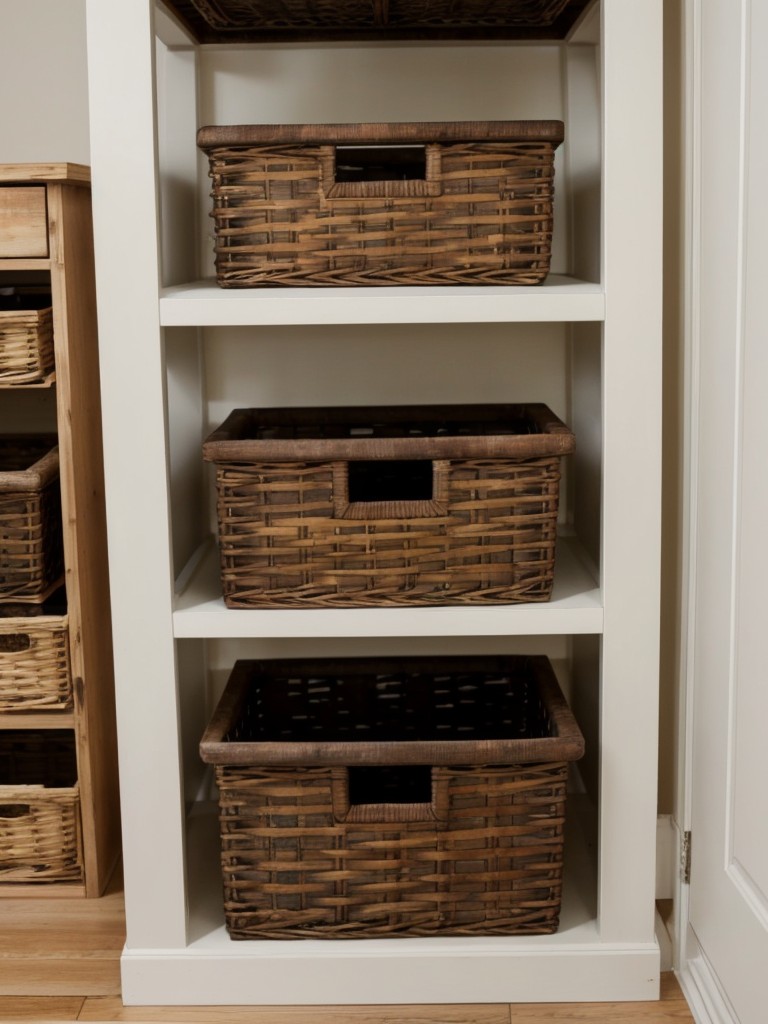 Create a DIY storage solution by repurposing old furniture or using crates and baskets to keep items organized.