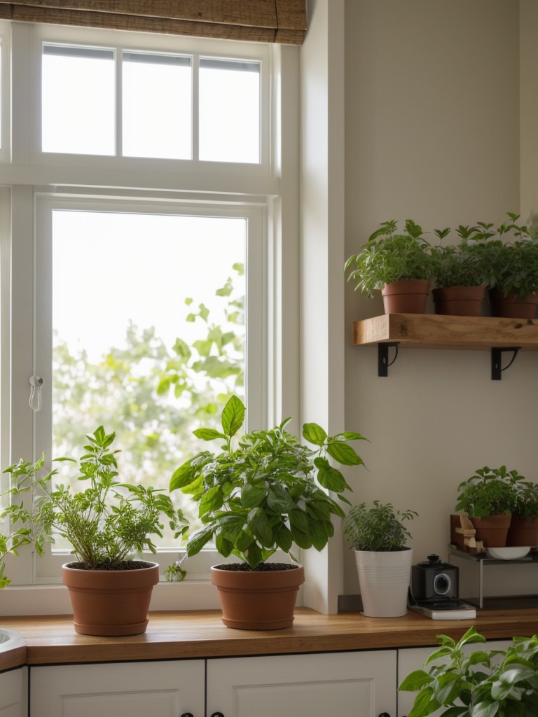 Adding botanical elements, such as indoor plants or a mini herb garden, to bring freshness and nature indoors.