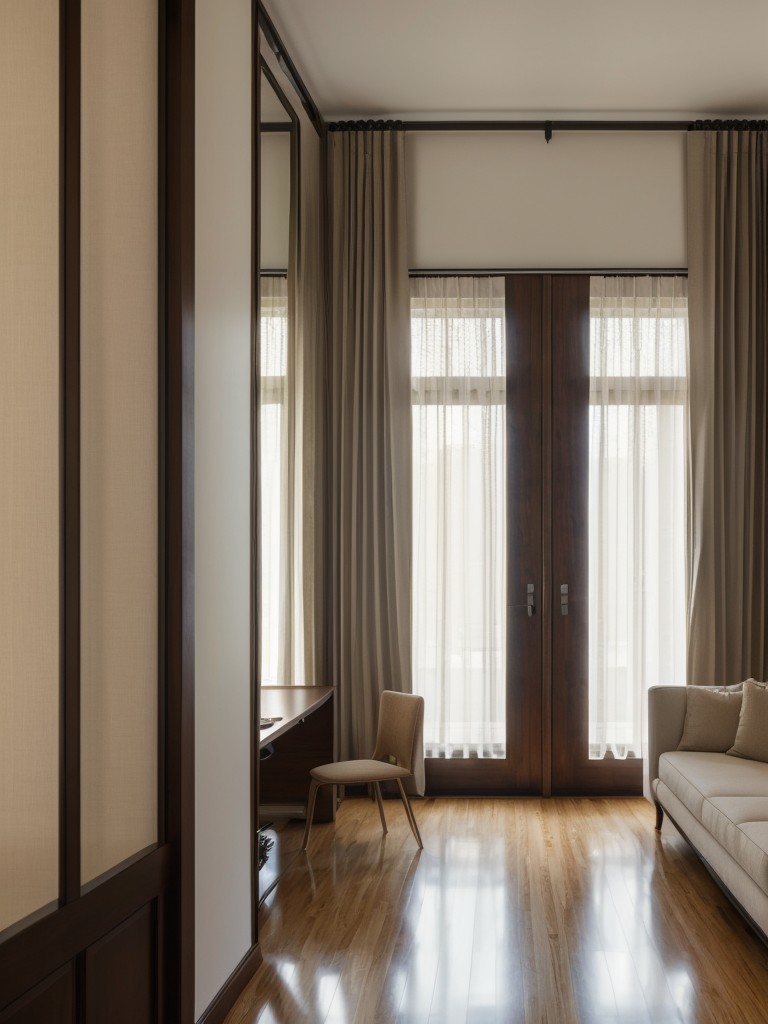 Hanging curtains or using room dividers to create separate zones and maximize privacy.