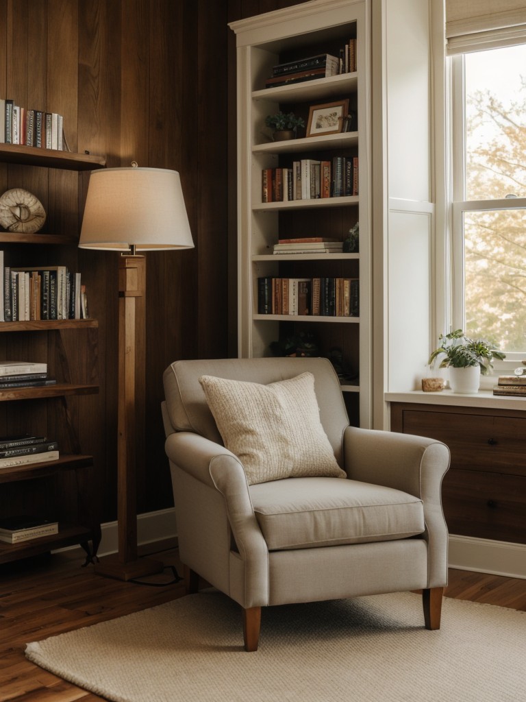 Incorporating a cozy reading nook with a comfortable chair, floor lamp, and a small bookshelf for relaxation and leisure.