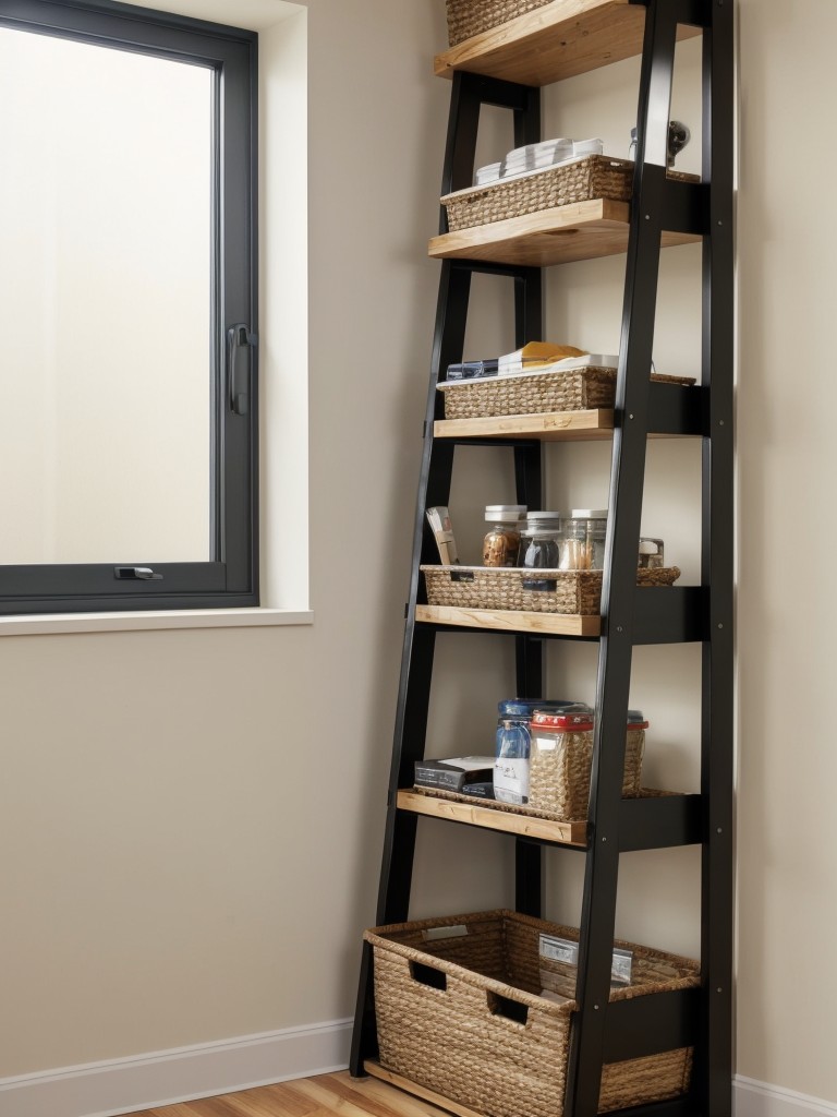 Incorporating vertical storage solutions, like wall-mounted shelves or overhead racks, to maximize floor space.