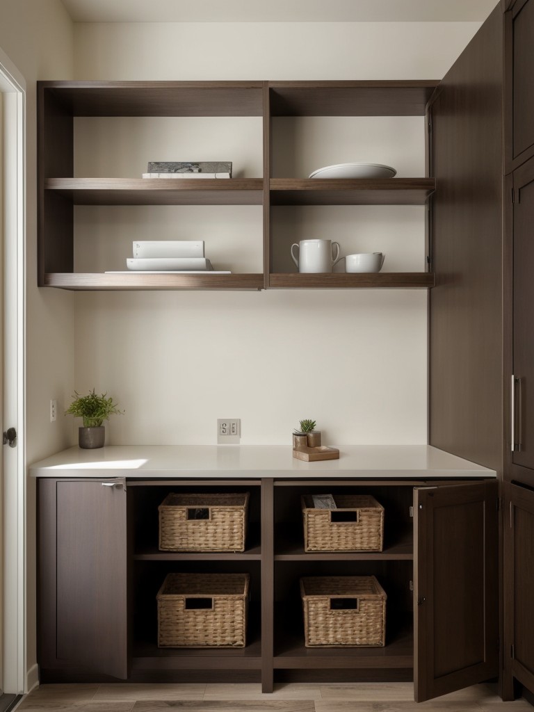 Space-saving furniture and clever storage options to maximize the limited square footage.