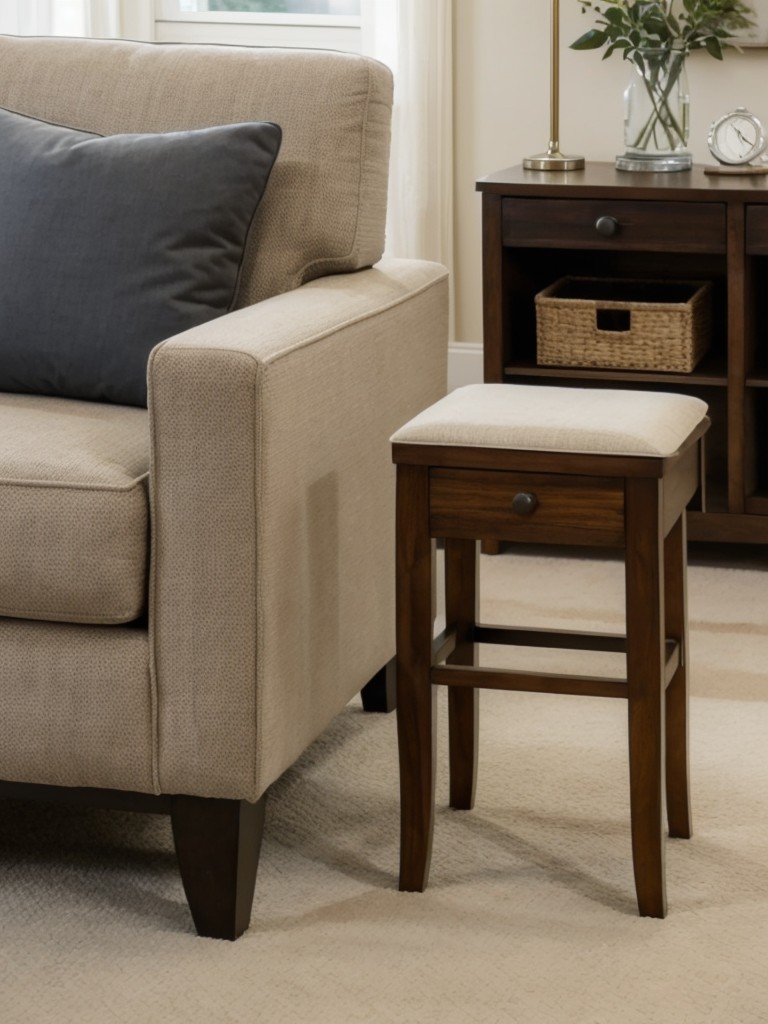 Thoughtfully selecting smaller-scaled furniture pieces to avoid overwhelming the space visually.