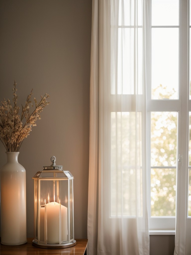 Adding a touch of romance with soft lighting, sheer curtains, and scented candles.