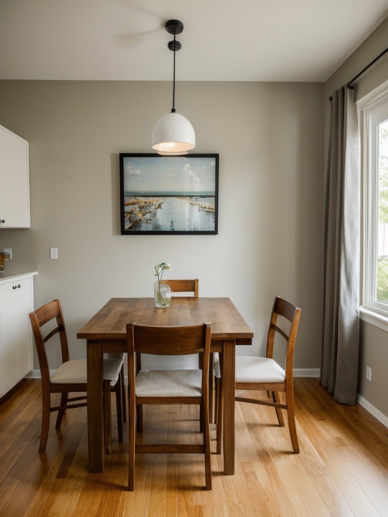 Consider adding a small dining area with a foldable table and chairs to accommodate meals together.