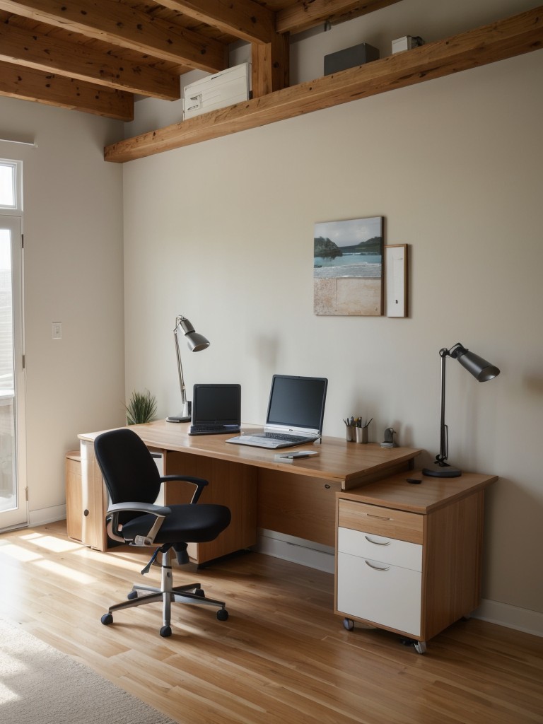 Creating a designated work area with a functional desk and ergonomic chair.