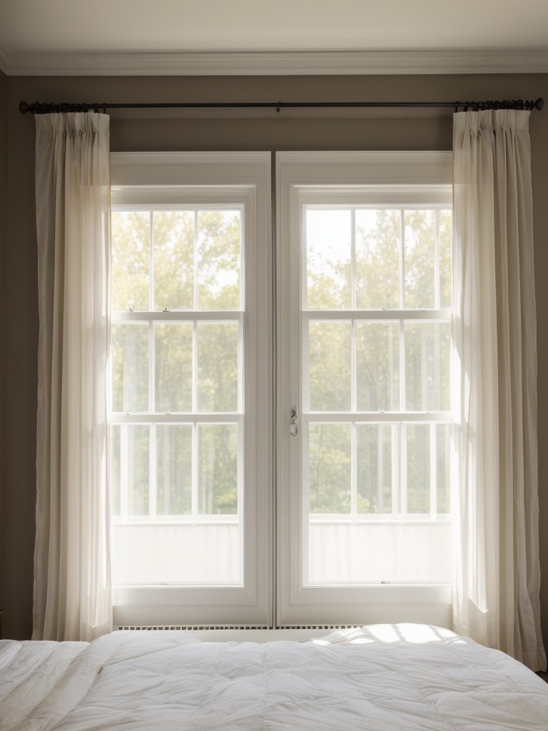 Using sheer or light-colored curtains to maximize natural light while maintaining privacy.