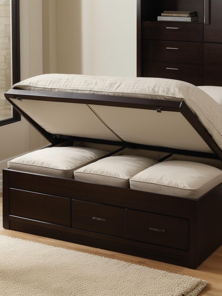 Utilizing hidden storage solutions, such as ottomans with storage compartments or beds with built-in drawers.