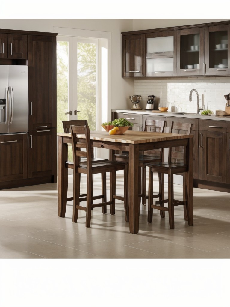 Invest in a multifunctional kitchen table that doubles as a storage unit.