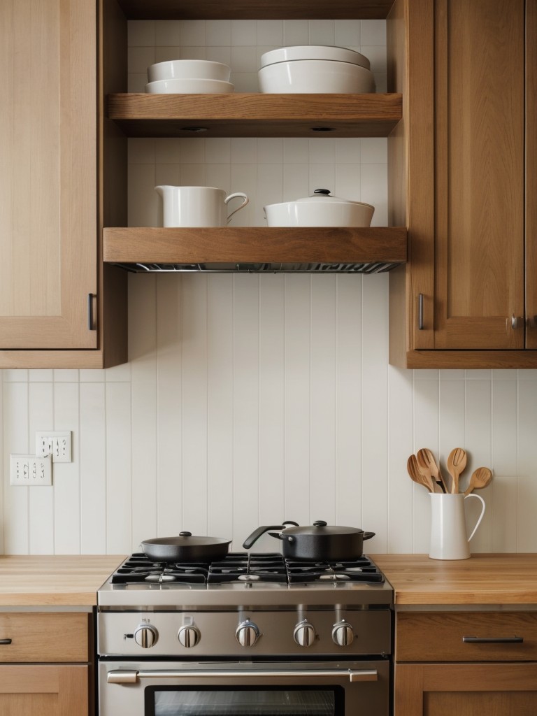Mount a pot rack above your stove or sink to save cabinet space.