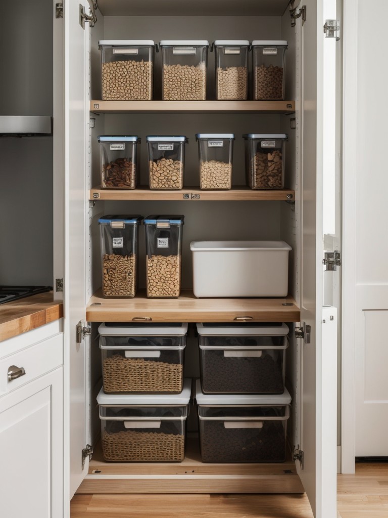 Invest in storage containers and organizers specifically designed for small kitchens to maximize space.
