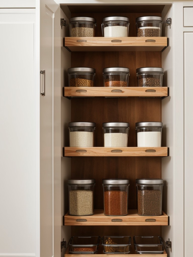 Make use of under-cabinet storage solutions, such as magnetic spice racks or mounted hooks for hanging mugs.