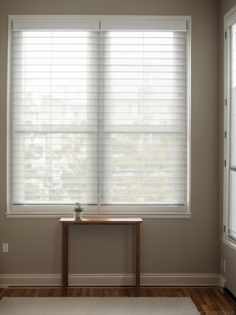 Choosing the right window treatments to enhance privacy and natural light in a studio apartment.