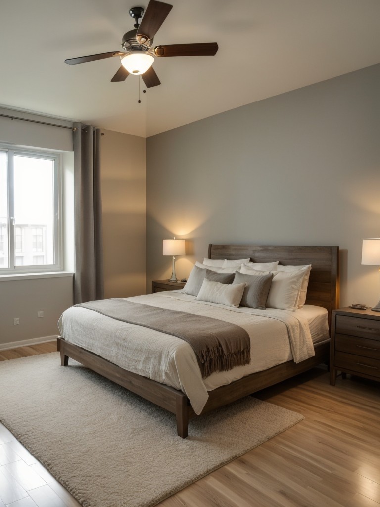 Enhancing the lighting scheme in a studio apartment to create a warm and inviting atmosphere.