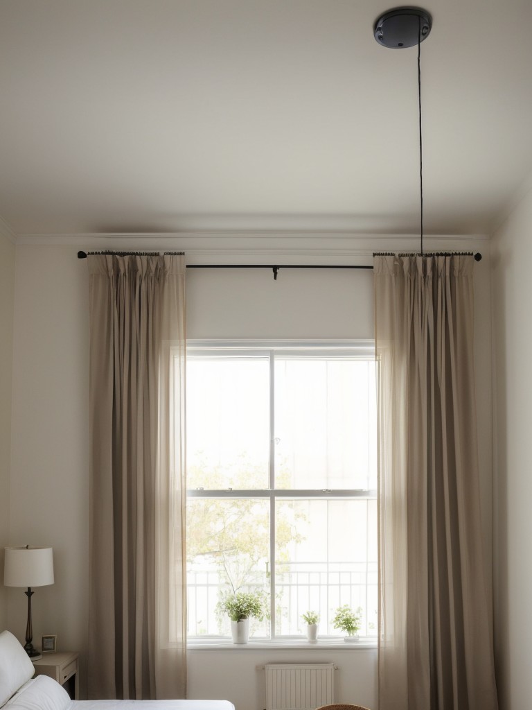 Hang sheer curtains from the ceiling to create a sense of privacy while still allowing light to flow through your studio apartment.