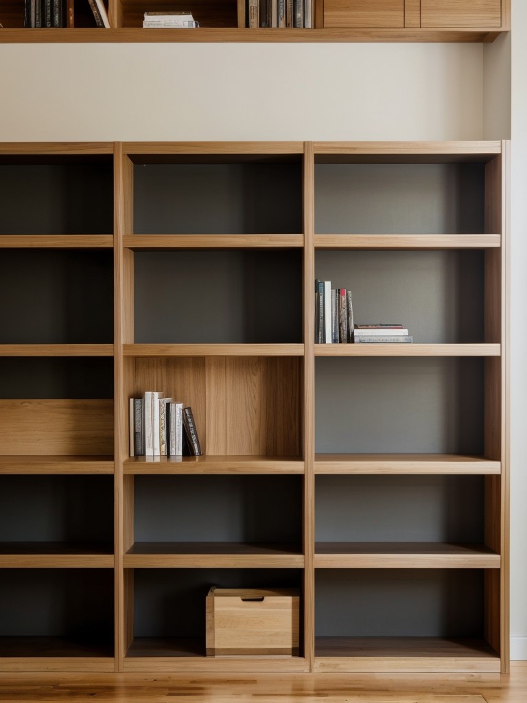 Install a floor-to-ceiling bookshelf that serves as both storage and a stylish wall partition.