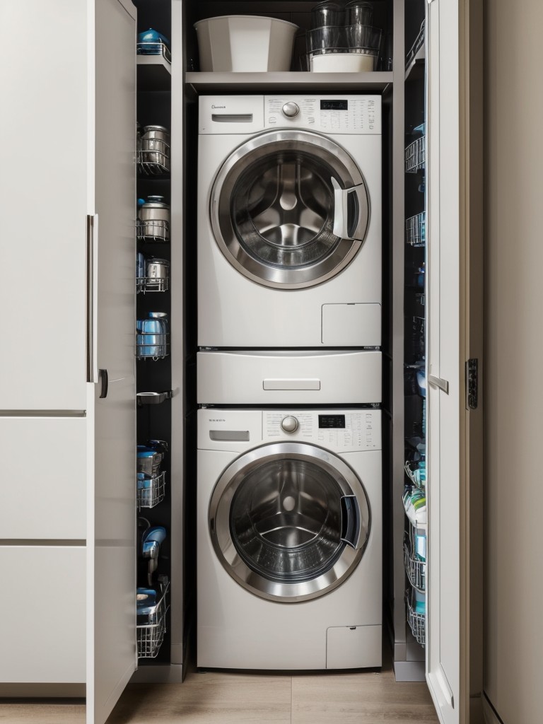 Invest in space-saving kitchen appliances, such as a compact dishwasher, under-counter fridge, or a stackable washer-dryer combo, to optimize functionality without sacrificing precious square footage.