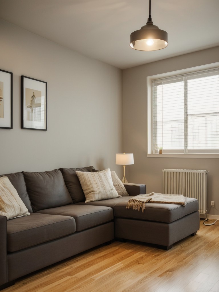 Use clever lighting techniques, such as strategic placement of floor lamps, pendant lights, and task lighting, to illuminate specific areas and create ambiance in your studio loft apartment.