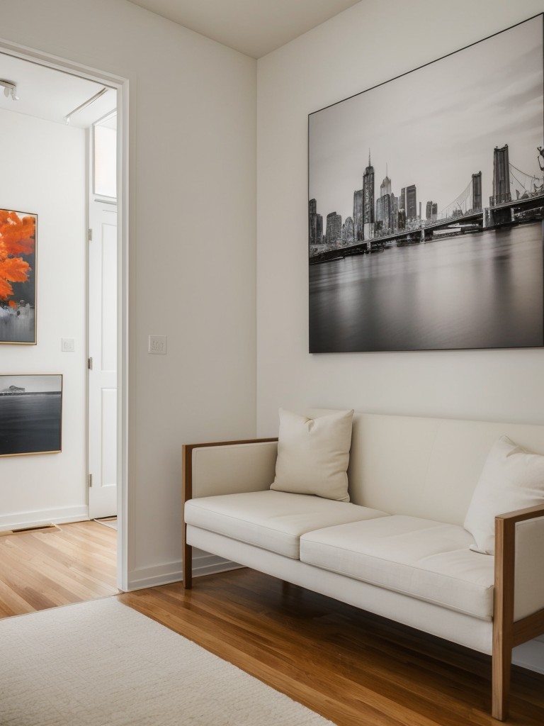 Transforming temporary walls into a gallery space for artwork or photographs, adding a personal touch and creating a focal point in your apartment.