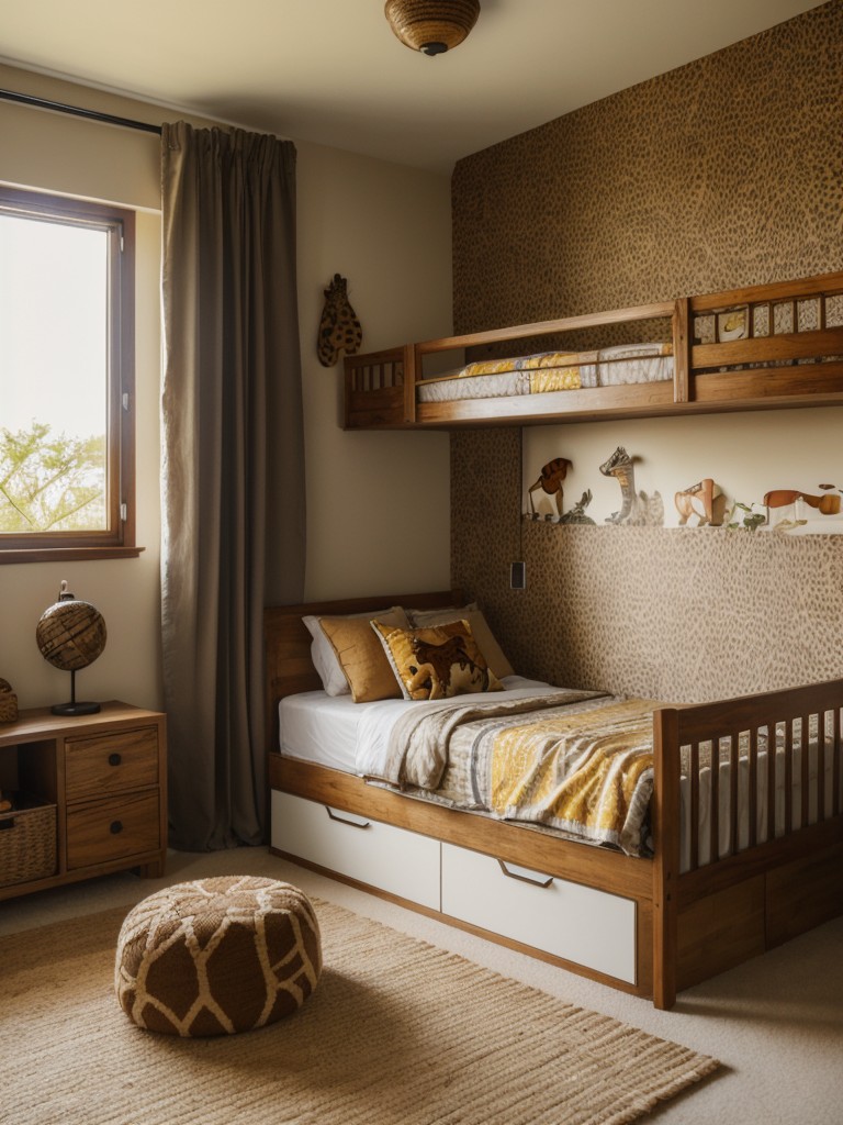 Designing a children's room inspired by the character of Ezinma, utilizing African animal motifs, storytelling elements, and warm, earthy tones to create a comforting and educational space.