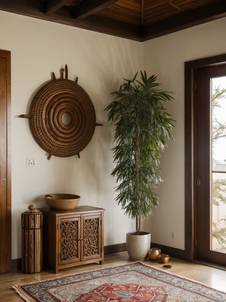 Incorporating elements of the oracle and Igbo spiritual beliefs into the apartment design, such as creating a meditation or prayer corner that showcases African artifacts, natural and calming materials, and a sense of tranquility.