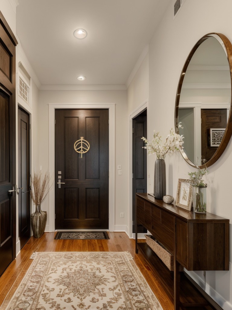 Incorporating elements of the week of peace ceremony into the apartment design, such as a visually pleasing entrance area with decorative elements representing unity, harmony, and respect.