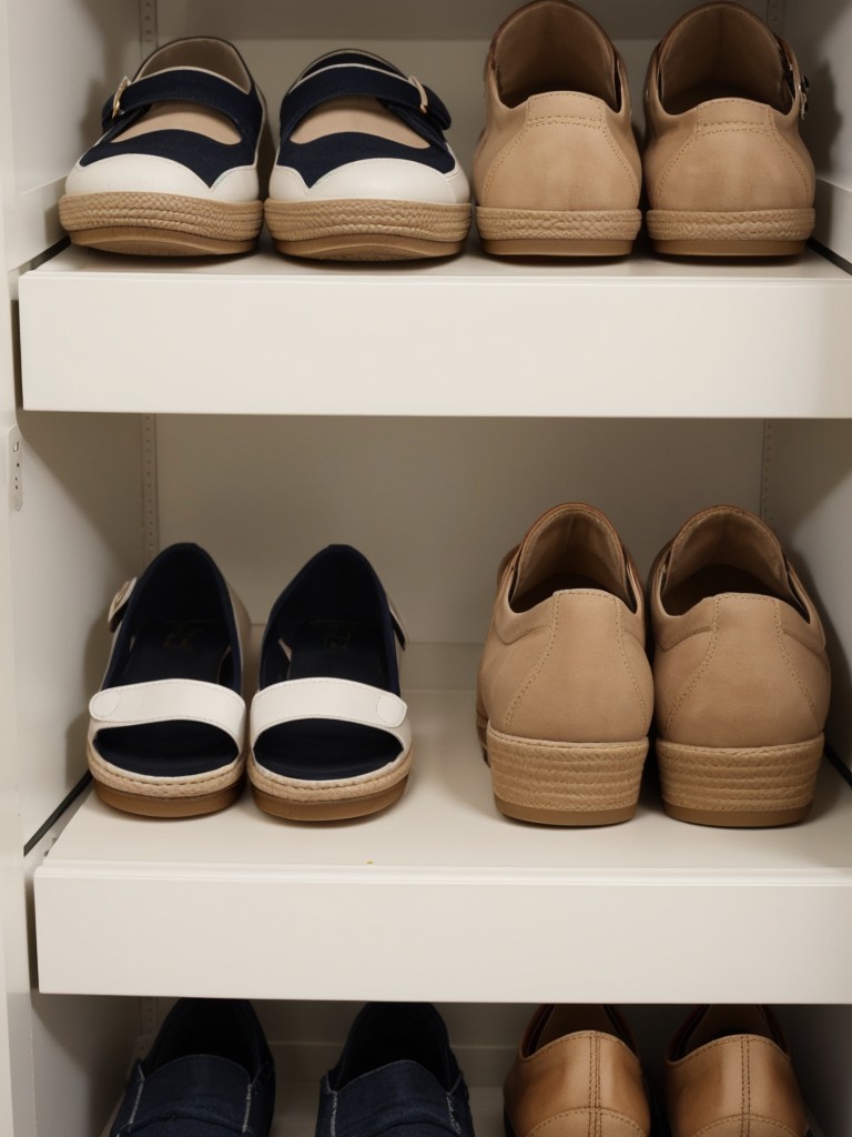 Hang a shoe organizer on the back of a closet door to maximize storage for shoes and other small accessories.