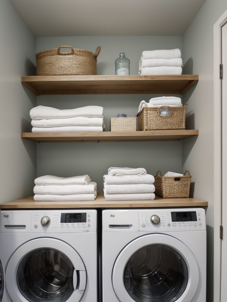 Install a wall-mounted folding ironing board to save space in the laundry area.